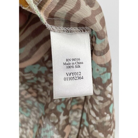 Coldwater Creek 100% Silk Asymmetrical Sheer Floral Blouse Sz S/M Fairycore Boho - Picture 7 of 12